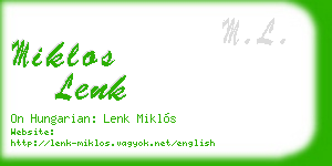 miklos lenk business card