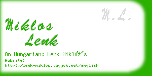miklos lenk business card